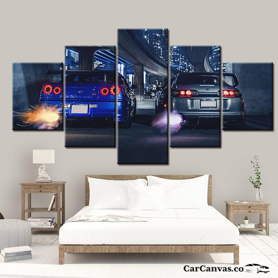 GT-R R34 & Supra Canvas 5pcs